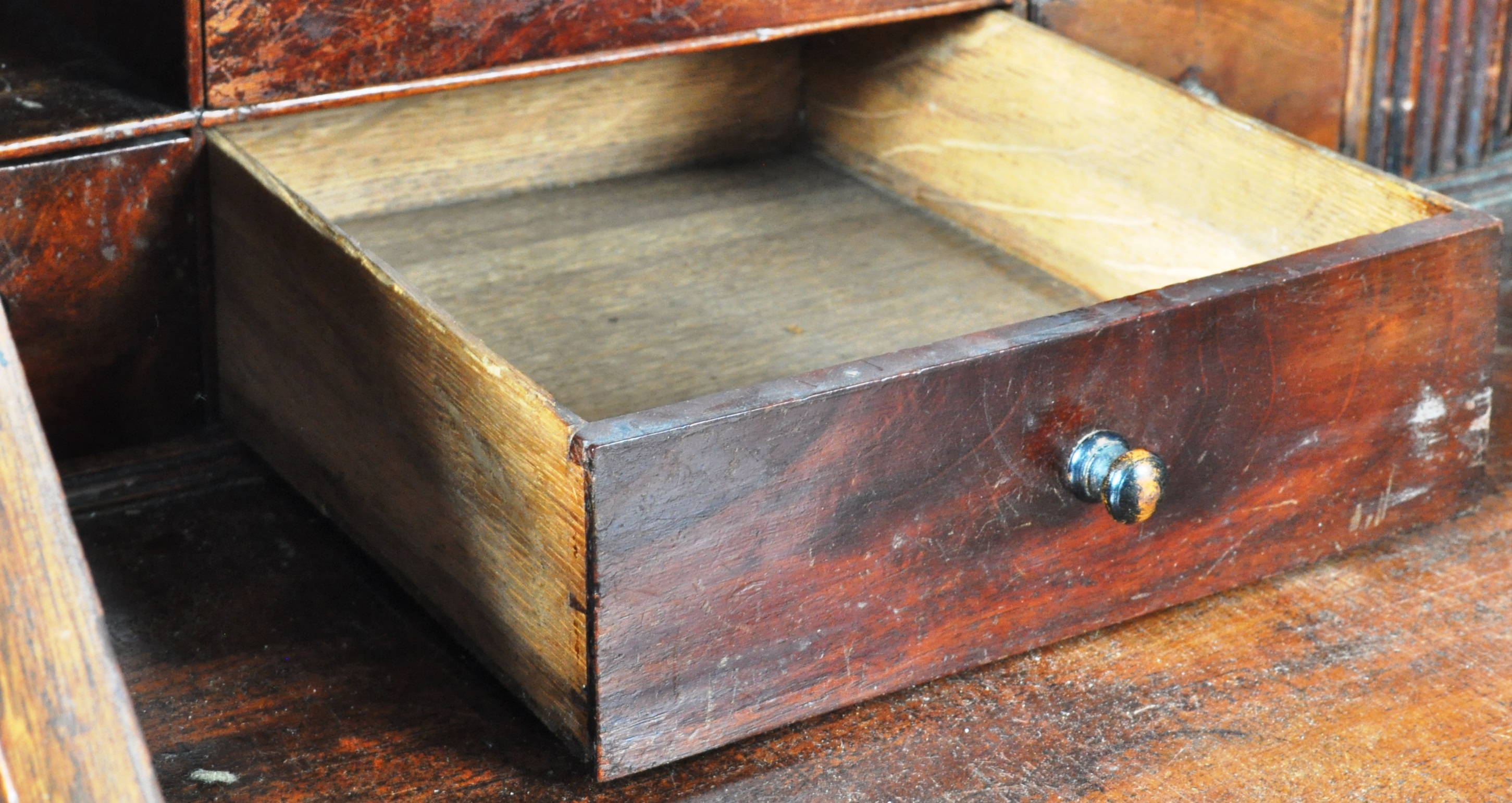 GEORGIAN INLAID MAHOGANY FULL FRONT BUREAU DESK - Image 11 of 19