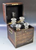 ANTIQUE 19TH CENTURY COROMANDEL WOOD DECANTER BOX