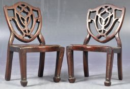 PAIR OF ANTIQUE SALESMAN MINIATURE HEPPLEWHITE CHAIR MODELS