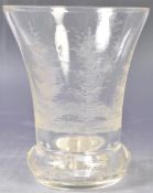 ANTIQUE 19TH CENTURY GLASS ENGRAVED DEER TUMBLER