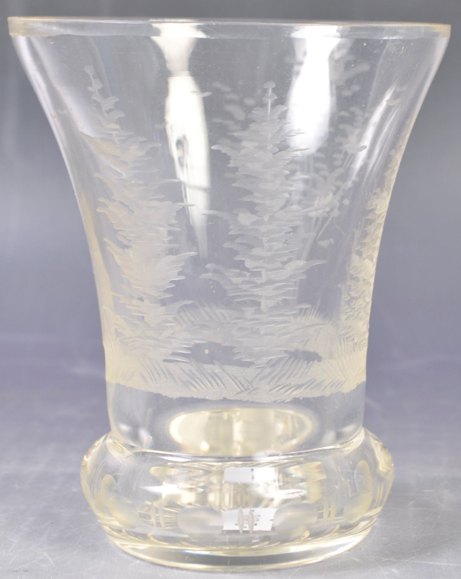 ANTIQUE 19TH CENTURY GLASS ENGRAVED DEER TUMBLER