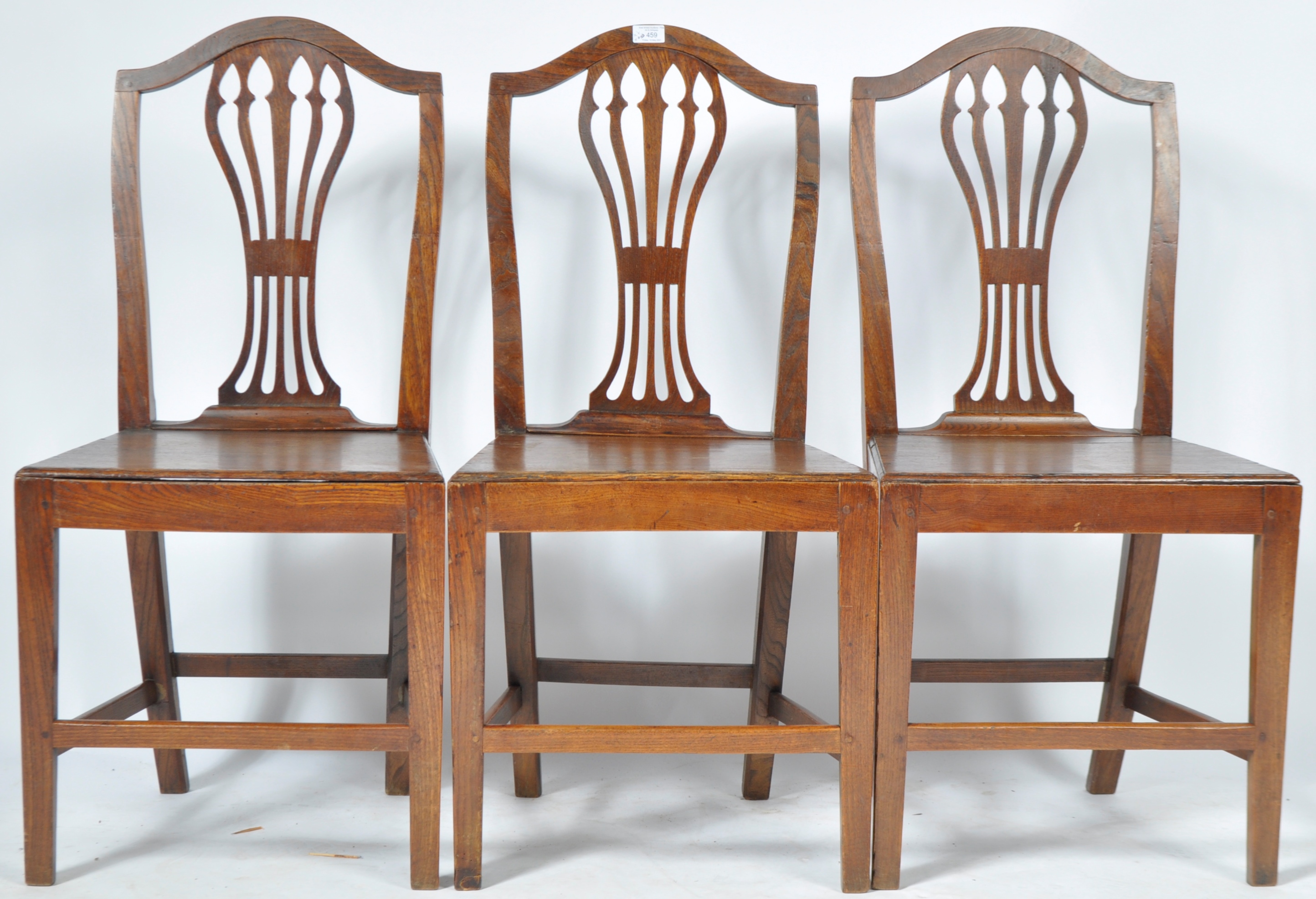 SET OF SIX 18TH CENTURY CHIPPENDALE STYLE OAK & ELM DINING CHAIRS - Image 7 of 11