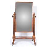 19TH CENTURY VICTORIAN MAHOGANY CHEVAL DRESSING MIRROR