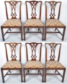 SET OF SIX 20TH CENTURY CHIPPENDALE REVIVAL CHAIRS