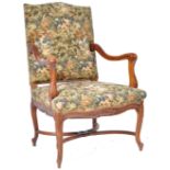 19TH CENTURY FRENCH WALNUT OPEN ARM ARMCHAIR