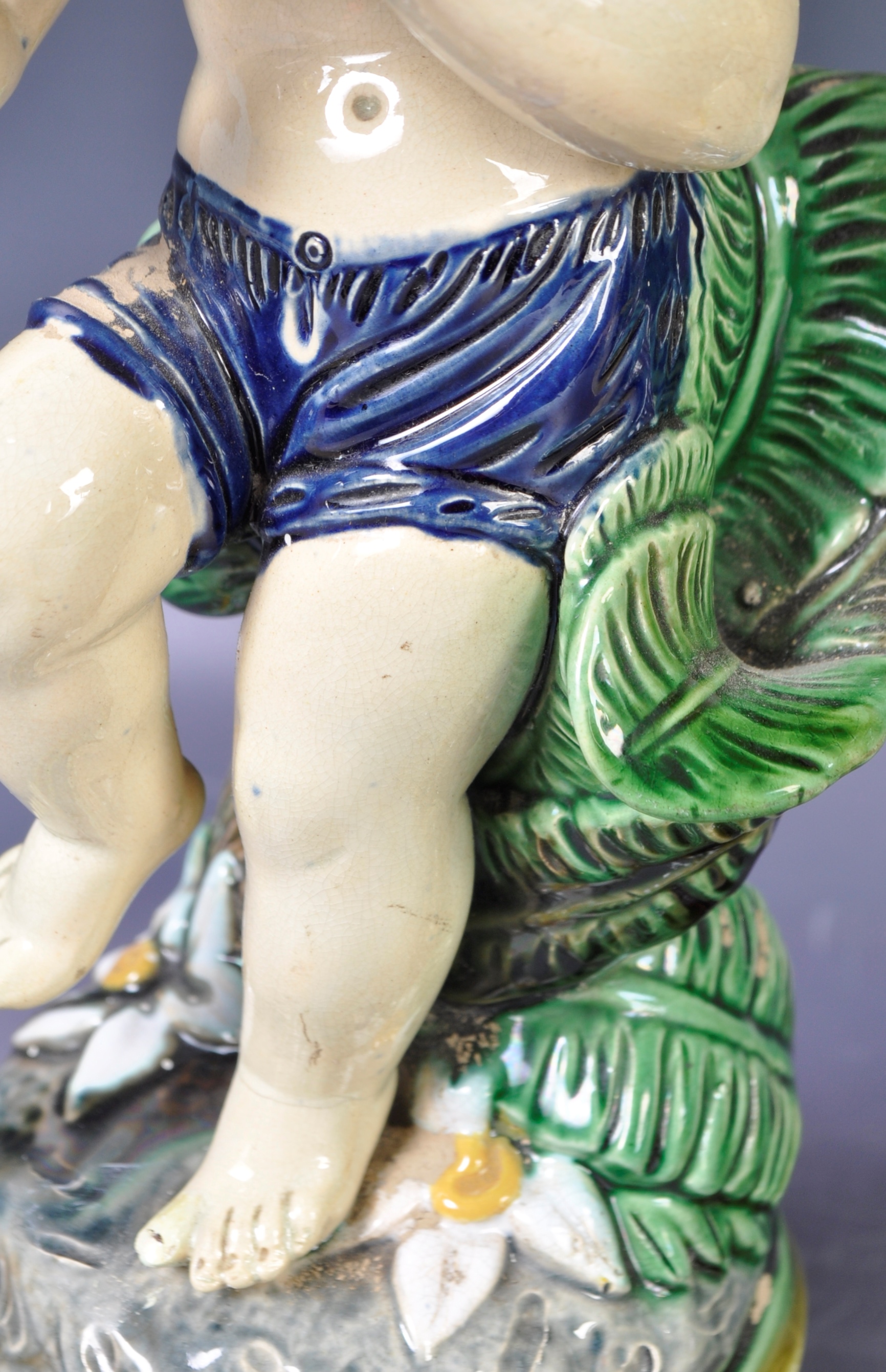 MATCHING PAIR OF 19TH CENTURY ITALIAN MAJOLICA DANCING FIGURES - Image 4 of 7