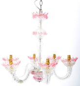 20TH CENTURY ITALIAN VENETIAN HANGING GLASS CHANDELIER