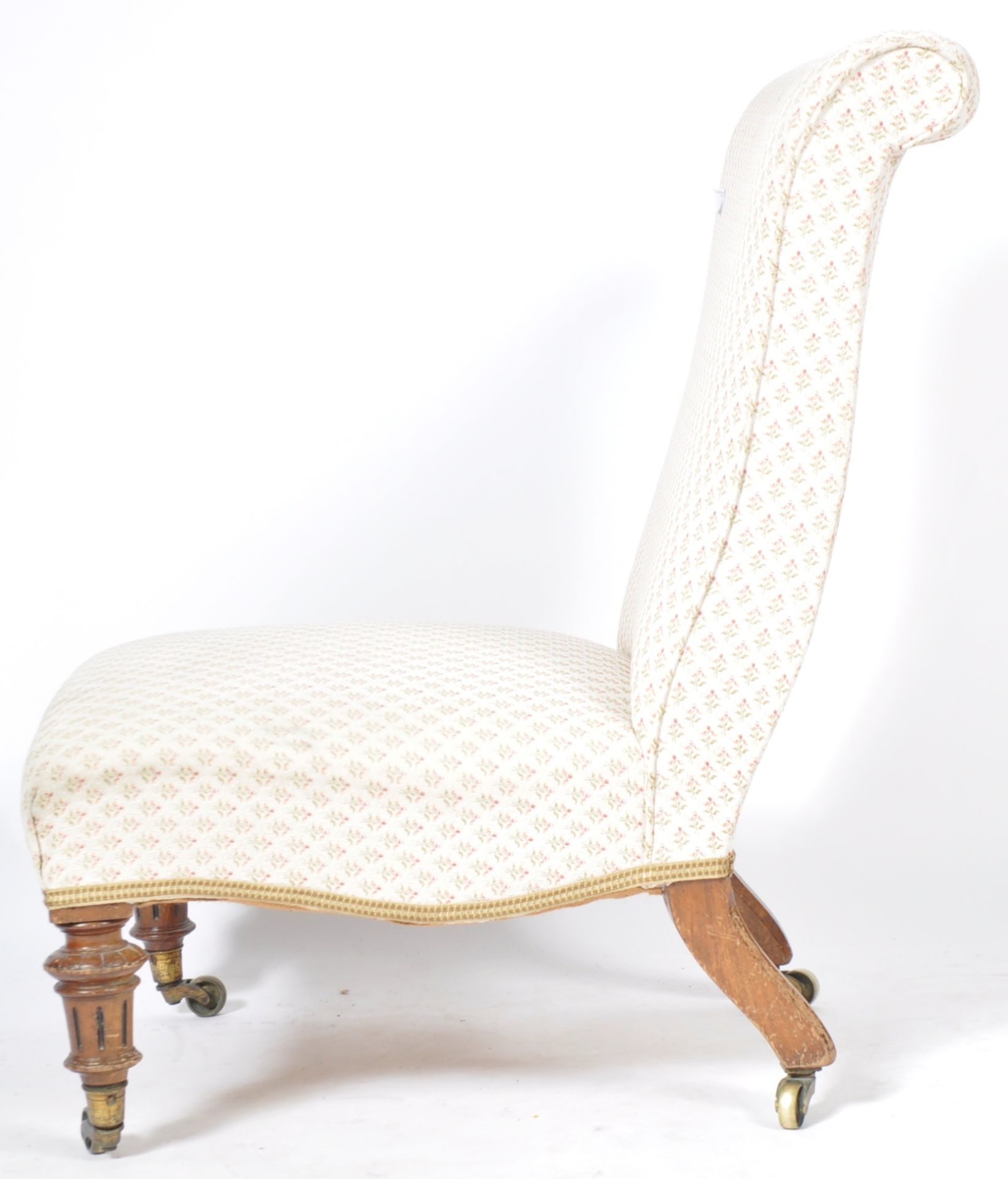 ORIGINAL GILLOW STAMPED LOW BEDROOM CHAIR - Image 8 of 8