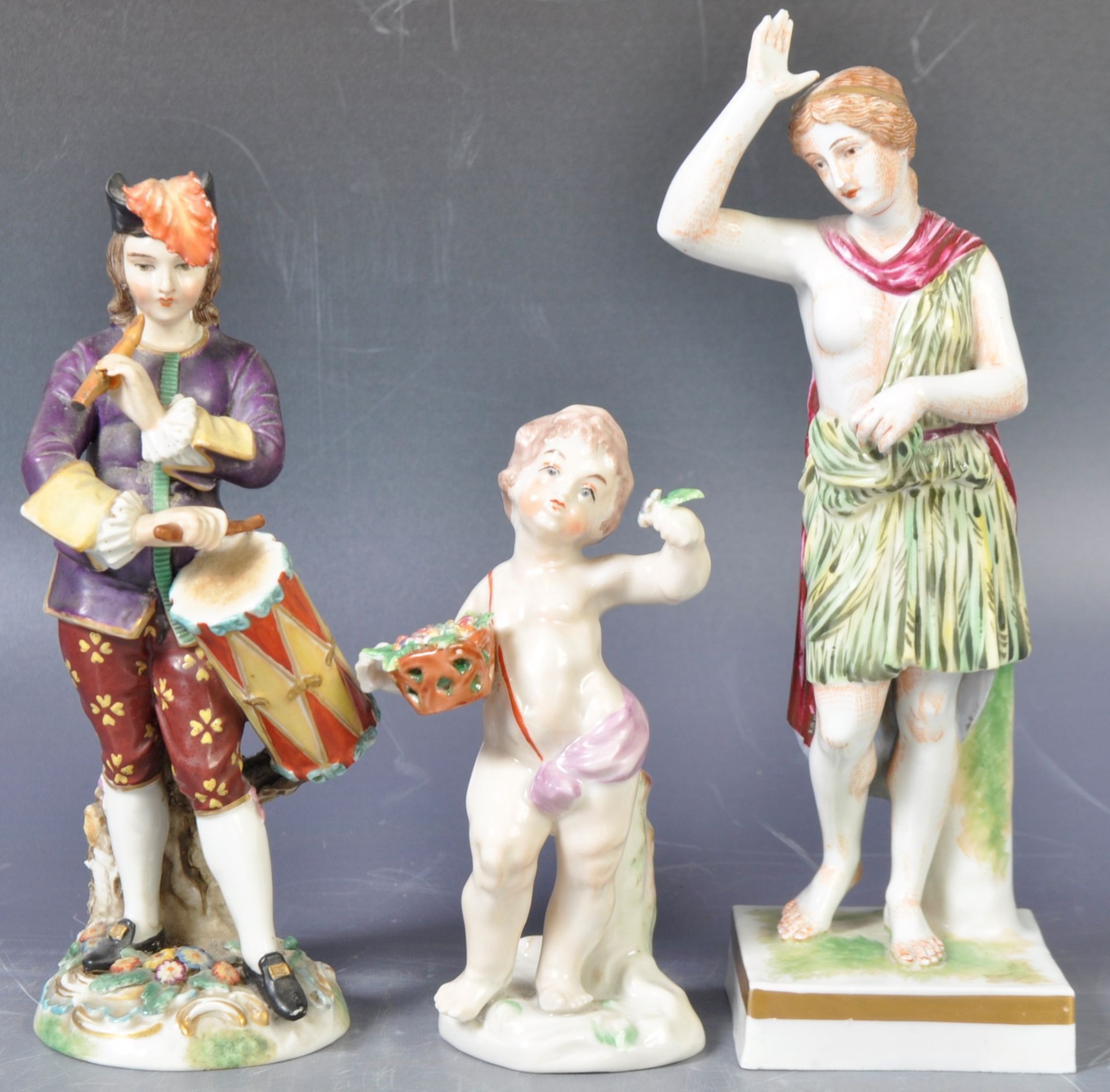 COLLECTION OF ANTIQUE PORCELAIN CLASSICAL FIGURINES - Image 7 of 9