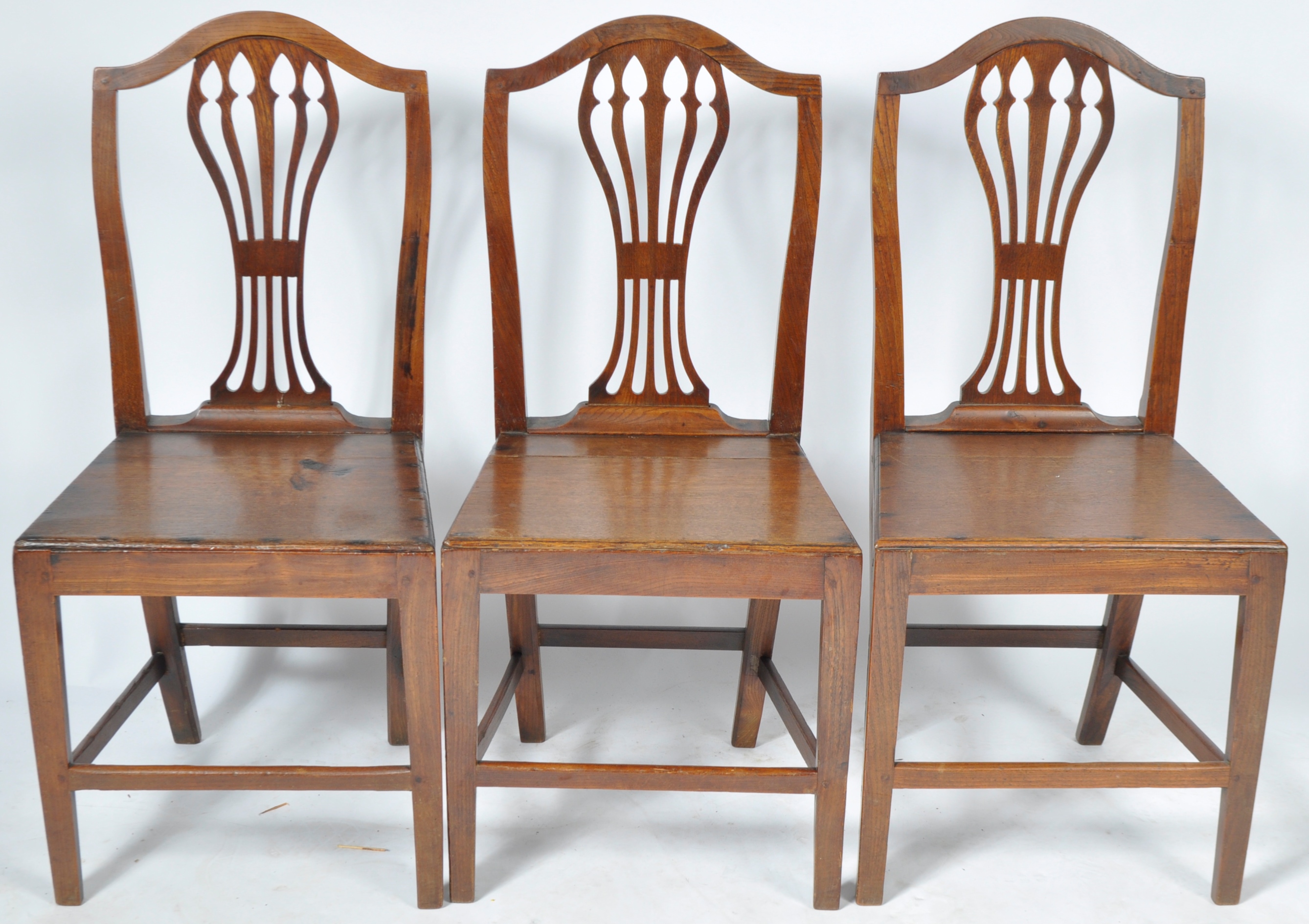 SET OF SIX 18TH CENTURY CHIPPENDALE STYLE OAK & ELM DINING CHAIRS - Image 2 of 11