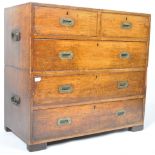 ANTIQUE ENGLISH MAHOGANY CAMPAIGN CHEST OF DRAWERS