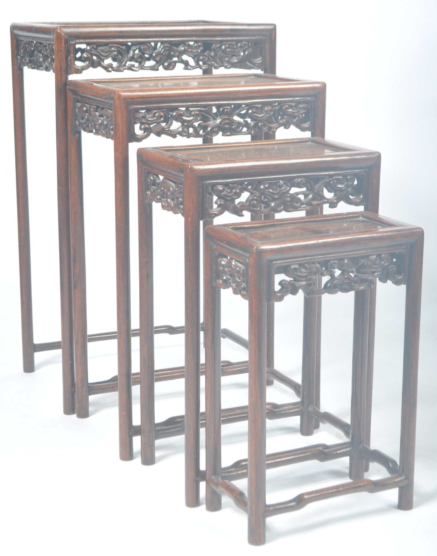 CHINESE ANTIQUE QING DYNASTY QUARTETTO NEST OF TABLES - Image 6 of 6