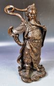 20TH CENTURY CHINESE BRONZE OF GUAN YIN THE WARRIOR GOD