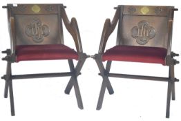 ATTRIBUTED TO AW PUGIN - PAIR OF OAK GOTHIC GLASTONBURY CHAIRS
