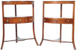 PAIR OF ANTIQUE MAHOGANY CORNER CABINETS WITH LONDON RETAILER LABEL