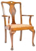 PERIOD QUEEN ANNE / GEORGE I WALNUT CARVER ARMCHAIR