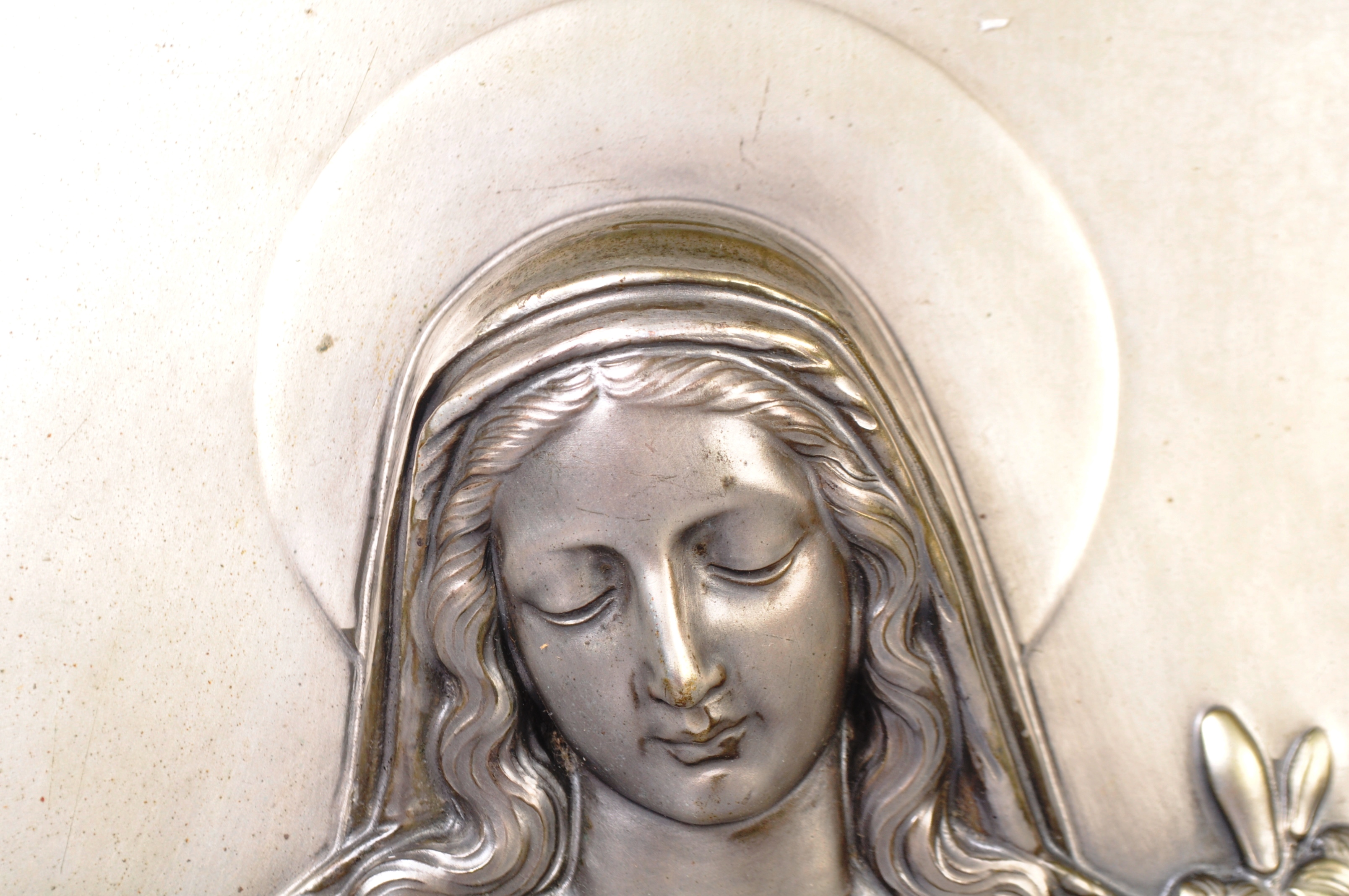 VINTAGE 20TH CENTURY WMF RELIEF PANEL OF MARY OF THE SACRED HEART - Image 3 of 8