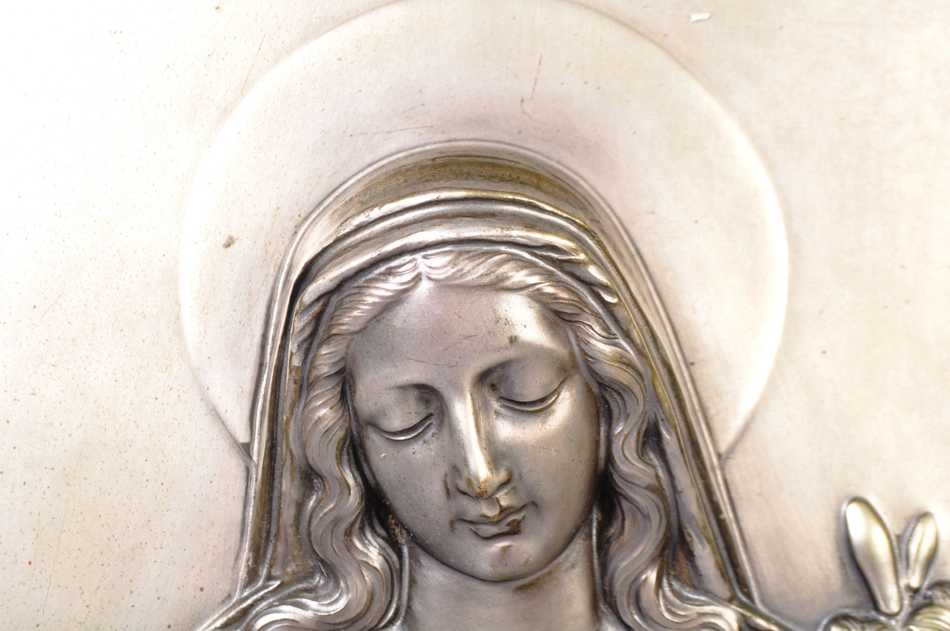 VINTAGE 20TH CENTURY WMF RELIEF PANEL OF MARY OF THE SACRED HEART - Image 3 of 8