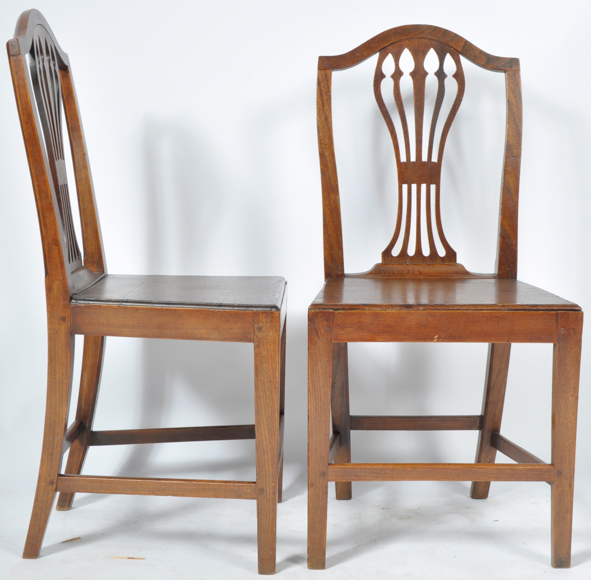 SET OF SIX 18TH CENTURY CHIPPENDALE STYLE OAK & ELM DINING CHAIRS - Image 10 of 11