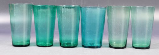 ANTIQUE GEORGIAN GREEN BRISTOL DRINKING GLASSES