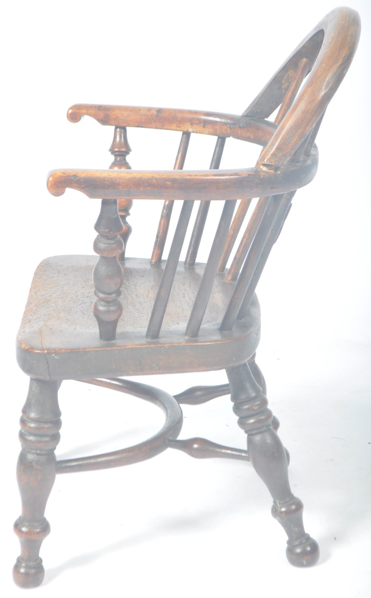 RARE ANTIQUE COUNTRY HOUSE YEW AND ELM CHILDS WINDSOR CHAIR - Image 8 of 8