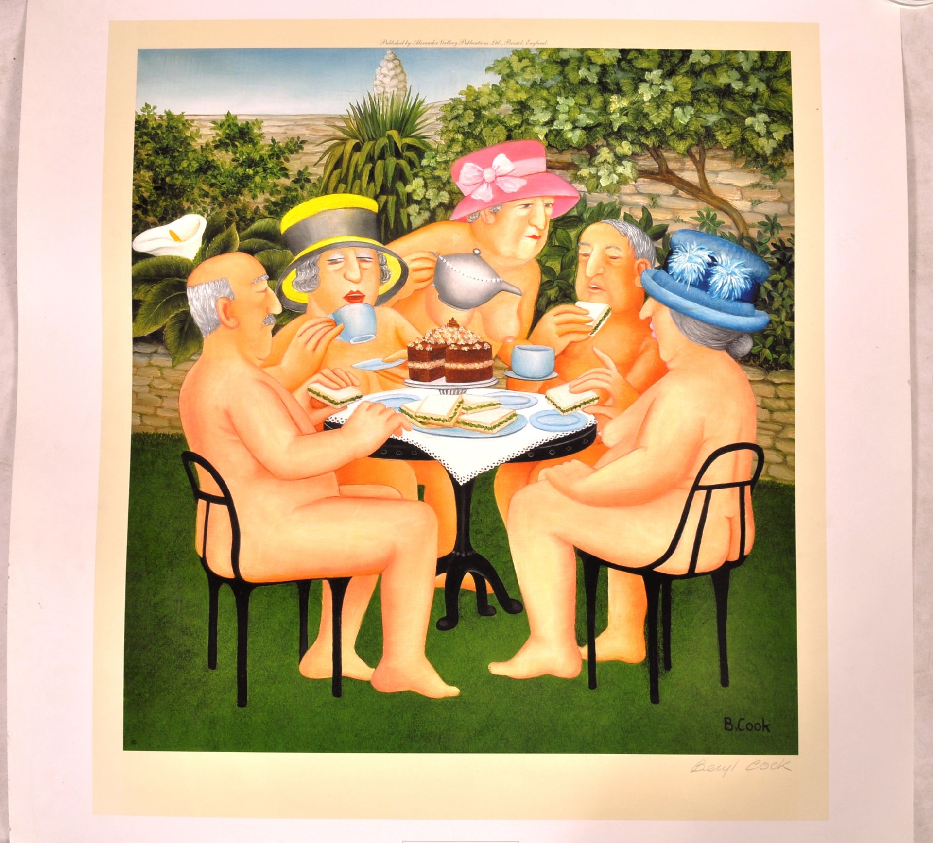 BERYL COOK SIGNED LITITED EDITION PRINT ' TEA IN THE GARDEN ' - Image 2 of 5