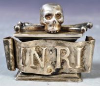 ANTIQUE 19TH CENTURY VICTORIAN SILVER MEMENTO MORI