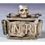 ANTIQUE 19TH CENTURY VICTORIAN SILVER MEMENTO MORI