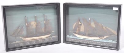 PAIR OF CASED NAUTICAL CASED MODEL OF SAILING SHIPS
