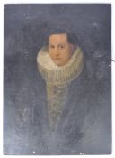 19TH CENTURY ENGLISH OIL ON BOARD PAINTING DEPICTING AN ELIZABETHAN LADY
