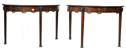 IMPRESSIVE PAIR OF ROBERT ADAM MANNER CONSOLE TABLES