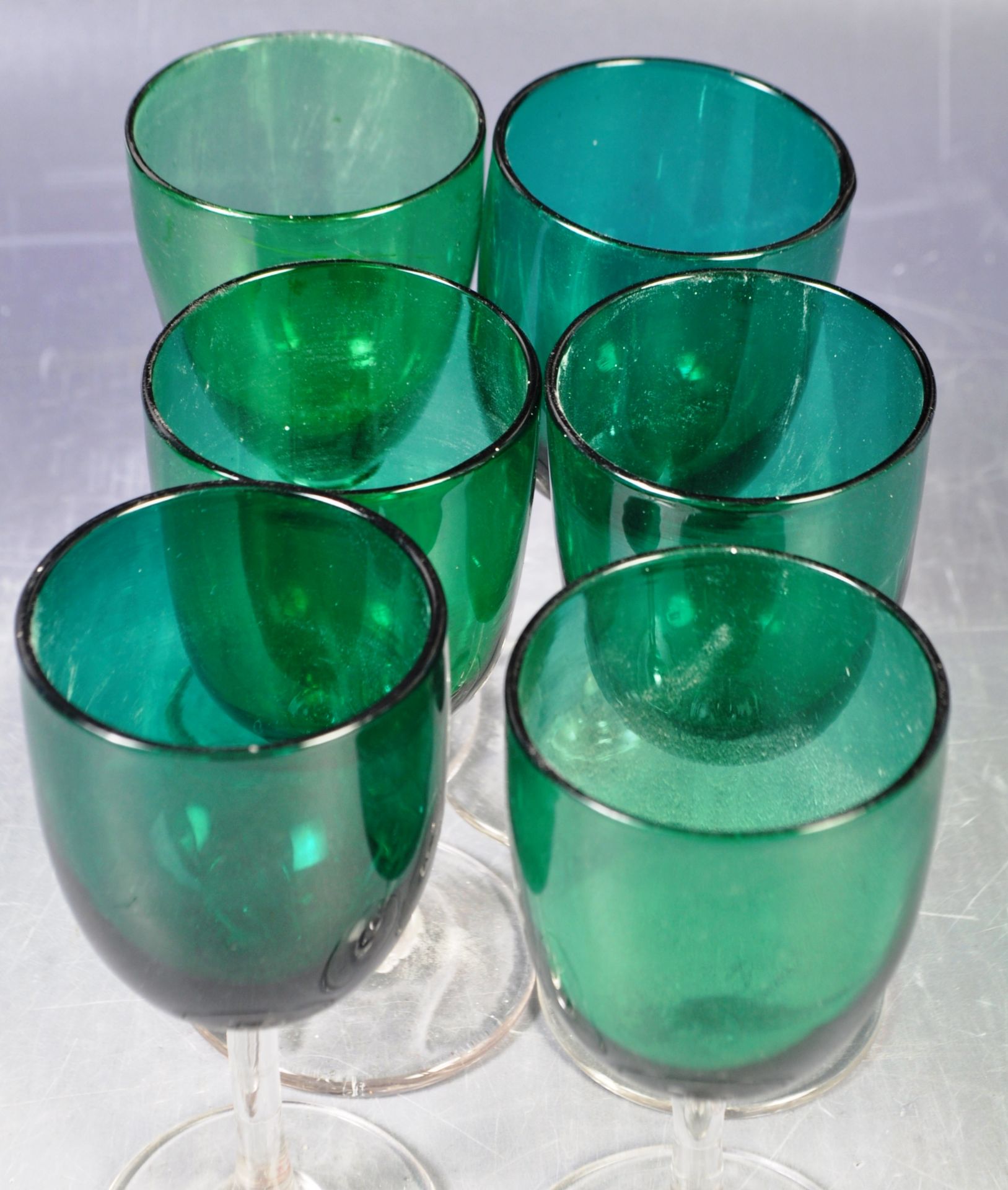 ANTIQUE GEORGIAN BRISTOL GREEN DRINKING GLASSES - Image 8 of 8