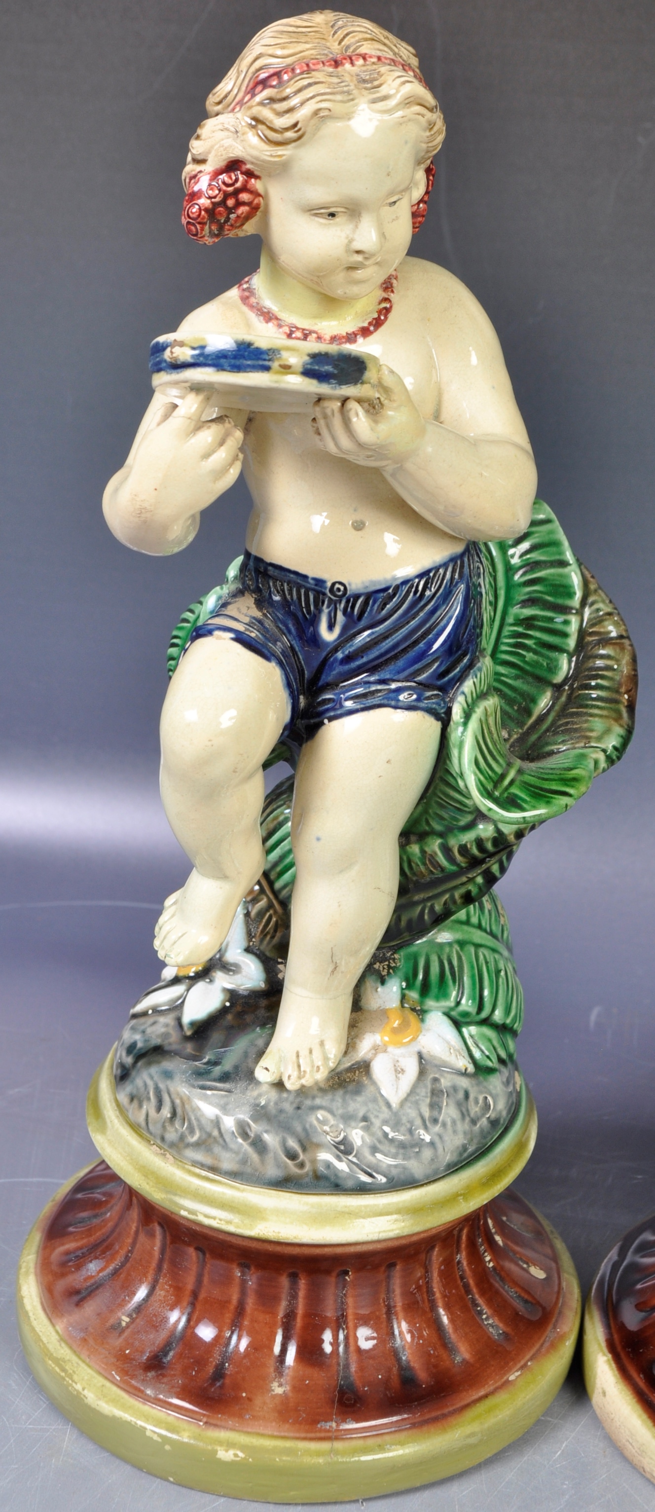 MATCHING PAIR OF 19TH CENTURY ITALIAN MAJOLICA DANCING FIGURES - Image 7 of 7