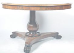 ANTIQUE 19TH CENTURY FEATHERED MAHOGANY TILT TOP DINING TABLE