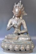 LARGE AND IMPRESSIVE BRONZE CHINESE BUDDHA FIGURINE