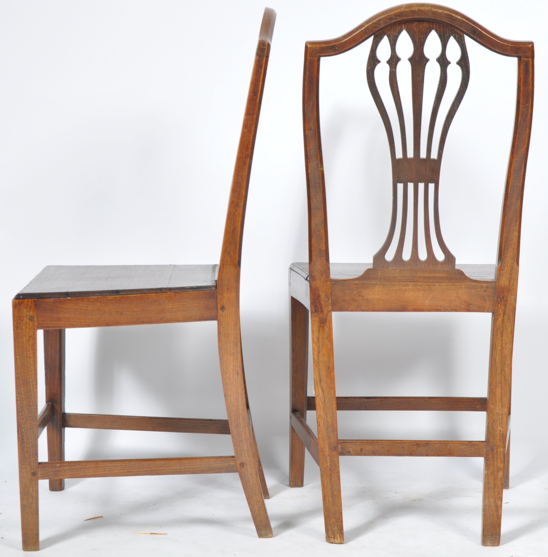 SET OF SIX 18TH CENTURY CHIPPENDALE STYLE OAK & ELM DINING CHAIRS - Image 11 of 11