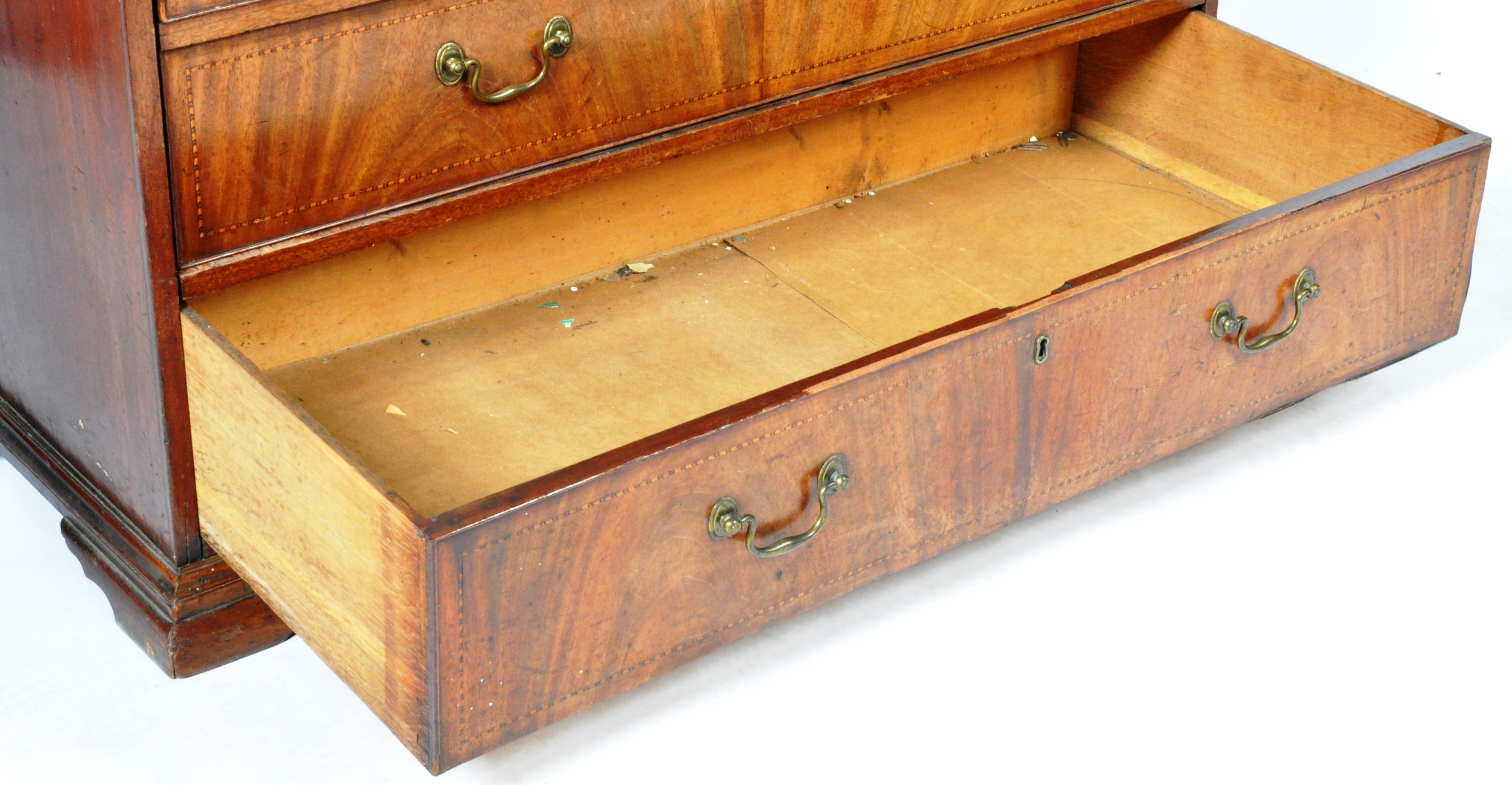 GEORGIAN INLAID MAHOGANY FULL FRONT BUREAU DESK - Image 19 of 19