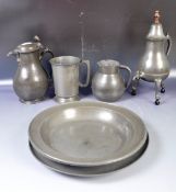 COLLECTION OF ANTIQUE PEWTER ITEMS