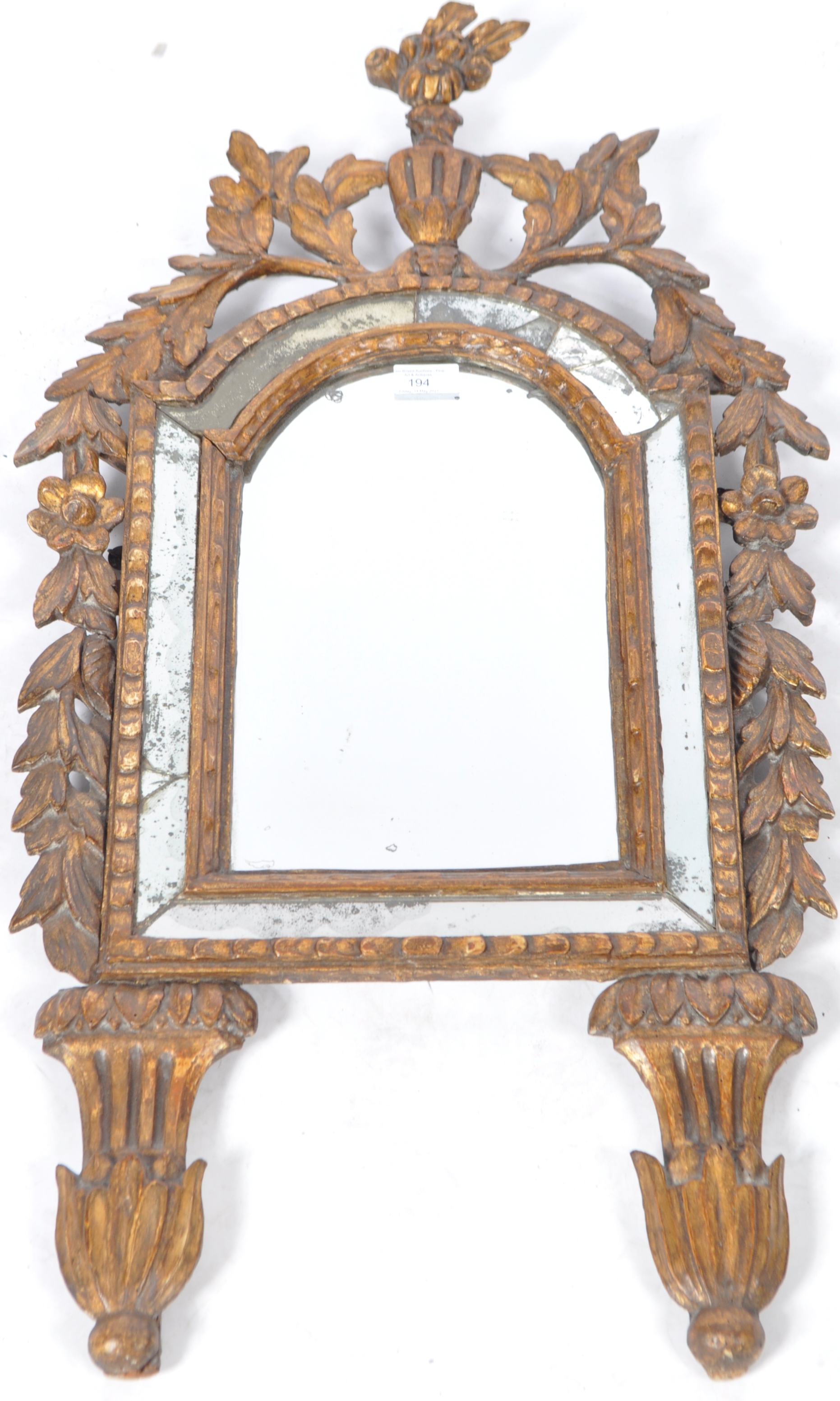 ANTIQUE 18TH CENTURY ITALIN GILT FRAMED PIER MIRROR - Image 5 of 5