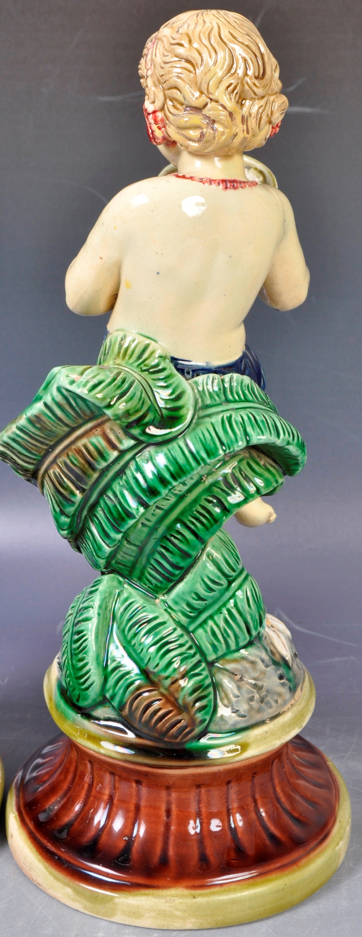 MATCHING PAIR OF 19TH CENTURY ITALIAN MAJOLICA DANCING FIGURES - Image 6 of 7