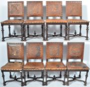 GREGORY & CO SET OF LEATHER STUDDED DINING CHAIRS