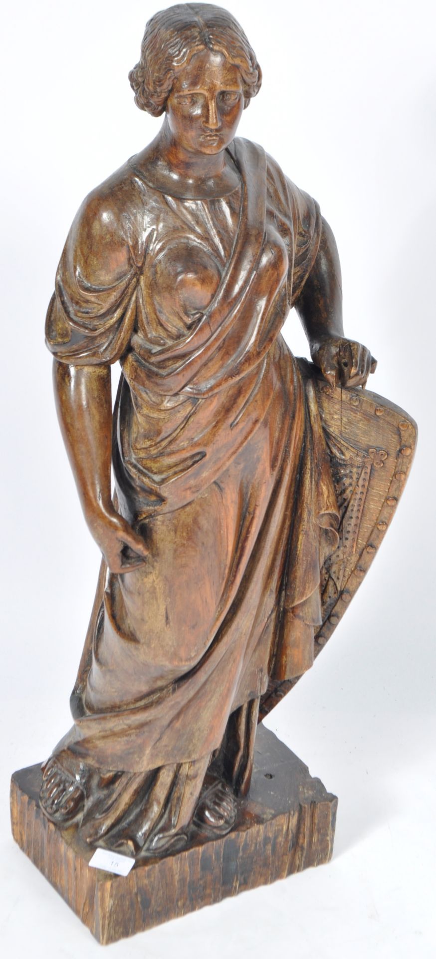 LARGE AND IMPRESSIVE 18TH CENTURY ITALIAN WALNUT CARVED FIGURE - Image 3 of 9