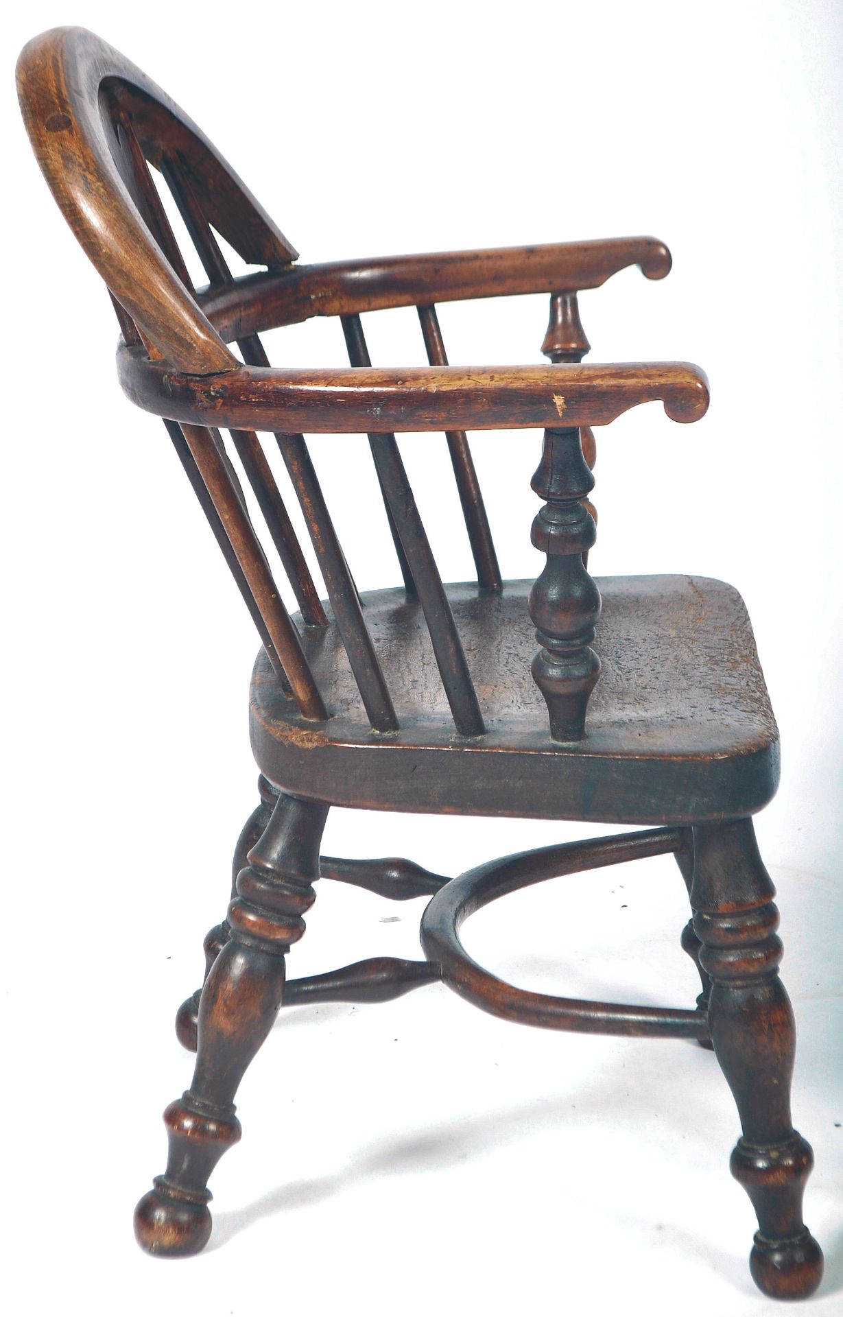 RARE ANTIQUE COUNTRY HOUSE YEW AND ELM CHILDS WINDSOR CHAIR - Image 6 of 8