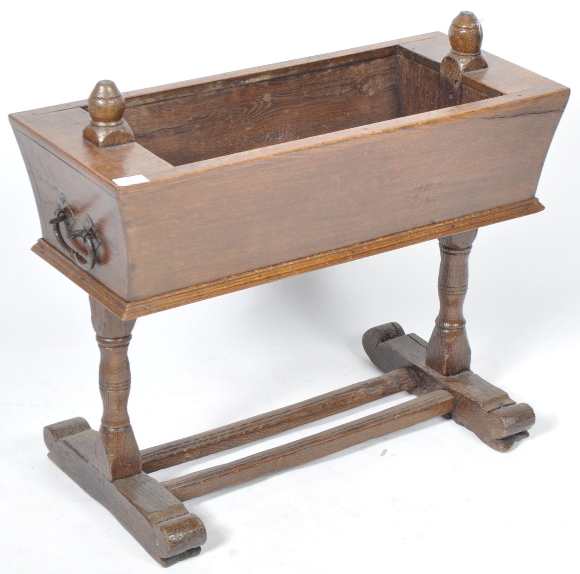 ANTIQUE 18TH CENTURY GEORGIAN SOLID OAK PLANTER - Image 2 of 6