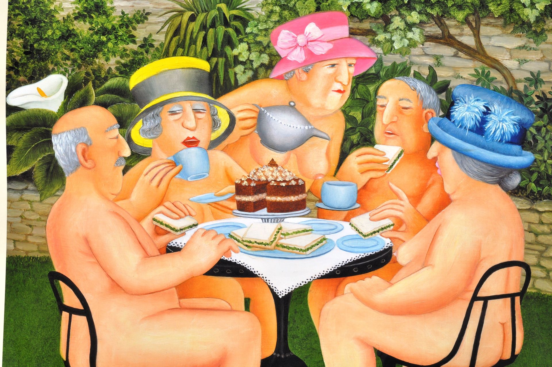 BERYL COOK SIGNED LITITED EDITION PRINT ' TEA IN THE GARDEN ' - Image 4 of 5