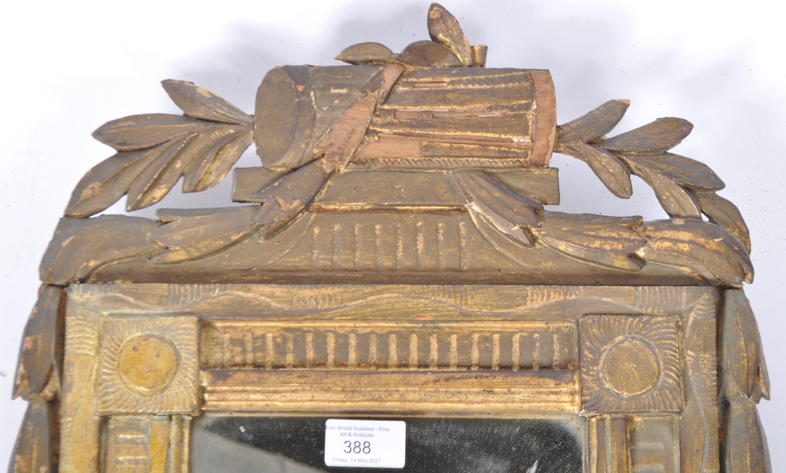 LATE 18TH CENTURY FRENCH CARVED GILT HANGING PIER MIRROR - Image 3 of 5