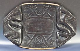 ANTIQUE DAYAK BORNEO CARVED HARDWOOD SERVING TRAY