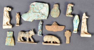 COLLECTION OF EGYPTIAN AMULETIC ARTIFACTS AND FIGURES