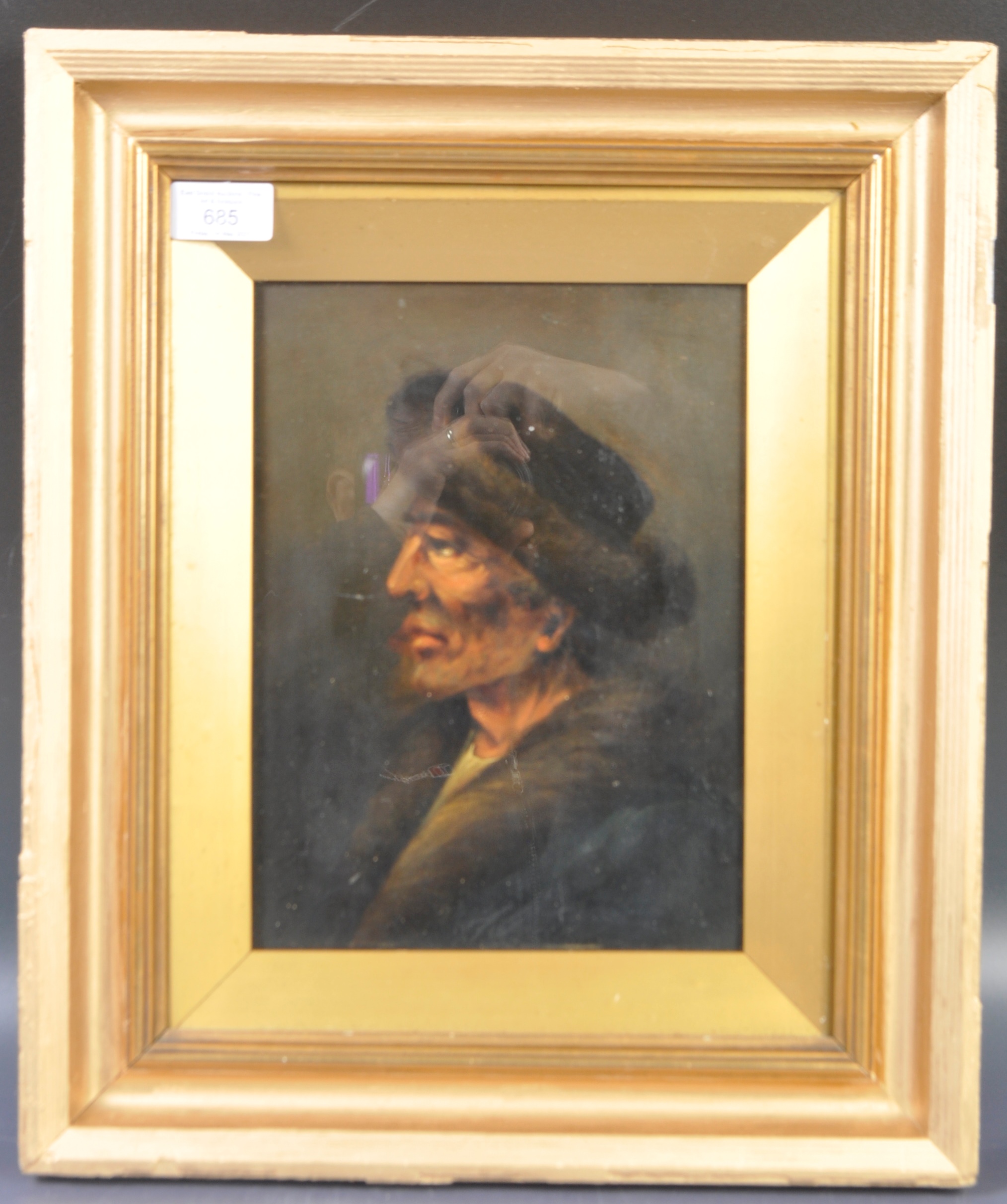 19TH CENTURY OIL ON BOARD PORTRAIT PAINTING OF AN ELDERLY GENTLEMAN - Image 2 of 6