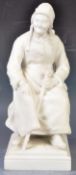 ANTIQUE 19TH CENTURY DUTCH WHITE MARBLE FIGURINE